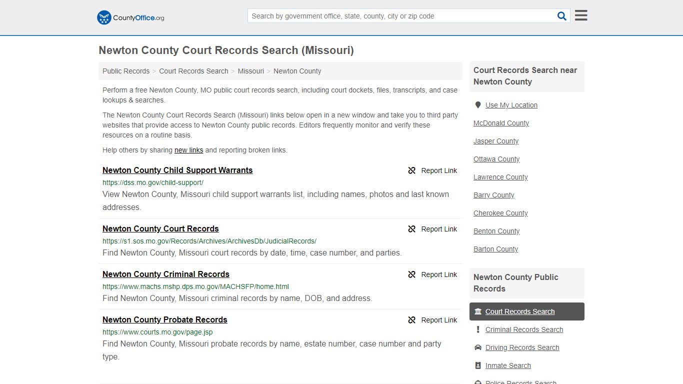 Court Records Search - Newton County, MO (Adoptions ...